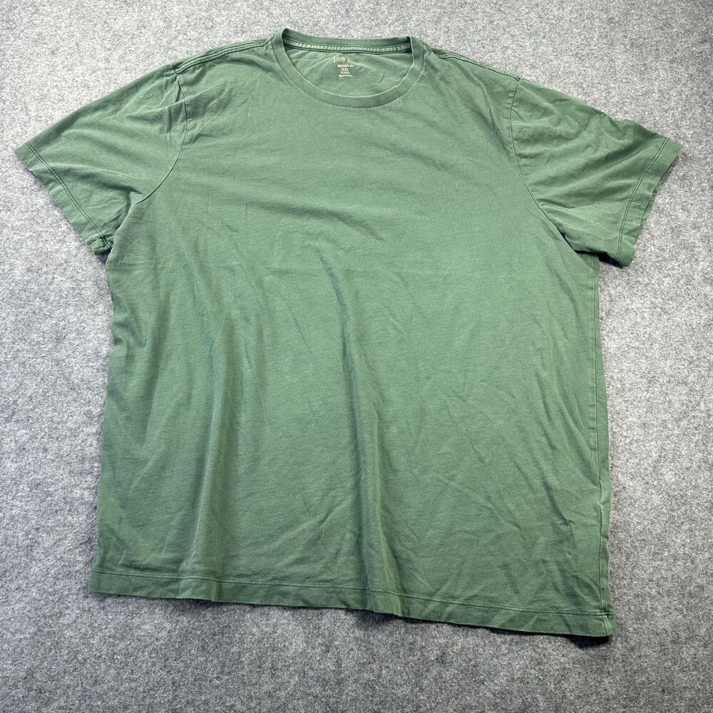 J.Crew Shirt Mens 2XL Green Broken-In Crew Neck Tee Tagless Cotton Jersey